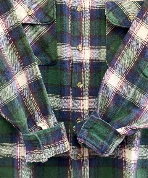FIVE BROTHER（ファイブブラザー）FIVE BROTHER (ファイブブラザー) 長袖シャツ ネイビー×グリーン サイズ:Lの古着・服飾アイテム