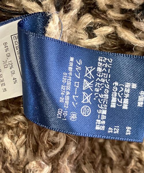 POLO RALPH LAUREN（ポロ・ラルフローレン）POLO RALPH LAUREN (ポロ・ラルフローレン) リネンヘンプカウチンニット ブラウン サイズ:Mの古着・服飾アイテム