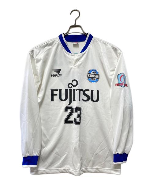 川崎フロンターレ（カワサキフロンターレ）川崎フロンターレ (カワサキフロンターレ) サッカーウェア(トップス) ホワイト×ブルーの古着・服飾アイテム