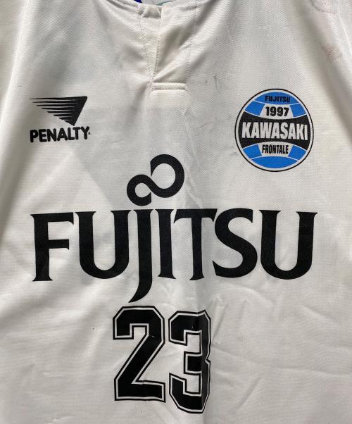 川崎フロンターレ（カワサキフロンターレ）川崎フロンターレ (カワサキフロンターレ) サッカーウェア(トップス) ホワイト×ブルーの古着・服飾アイテム