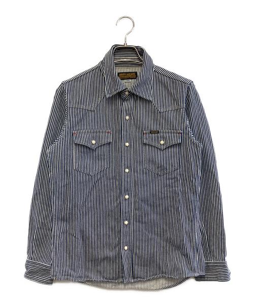 IRON HEART（アイアンハート）IRON HEART (アイアンハート) ヒッコリーウエスタンシャツ ネイビー サイズ:XSの古着・服飾アイテム