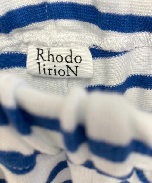 rhodo lirion（ロドリリオン）RHODO LIRION (ロドリリオン) ボーダーサイドフリルパンツ ブルー×ホワイト サイズ:1の古着・服飾アイテム