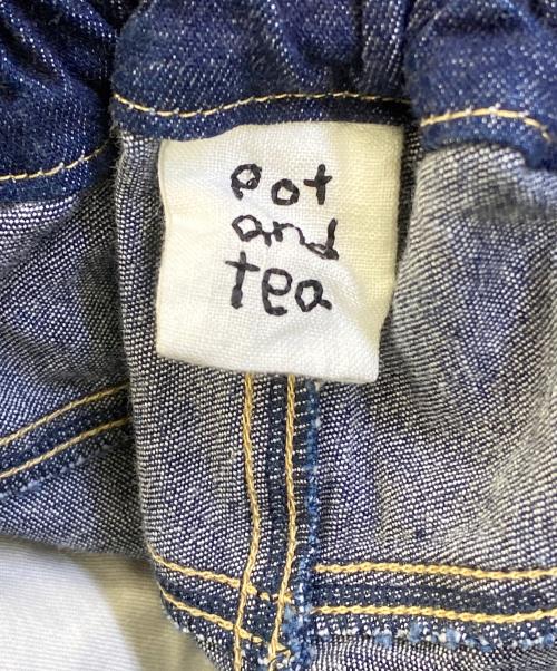 pot and tea（ポットアンドティー）pot and tea (ポットアンドティー) デニム裾ゴムパンツ インディゴ サイズ:Mの古着・服飾アイテム