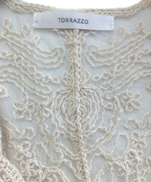 TORRAZZO DONNA（トラッゾドンナ）TORRAZZO DONNA (トラッゾドンナ) 立体コード刺繍レース ベスト ベージュ サイズ:Fの古着・服飾アイテム