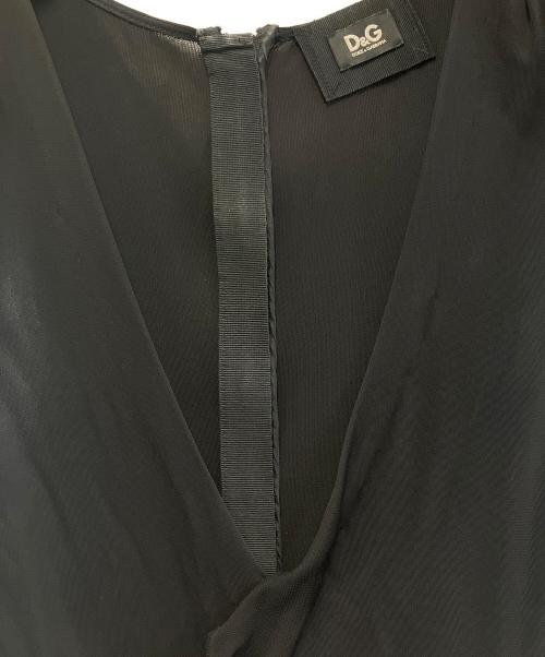 DOLCE & GABBANA（ドルチェ＆ガッバーナ）DOLCE & GABBANA (ドルチェ＆ガッバーナ) カシュクールワンピース ブラック サイズ:40の古着・服飾アイテム