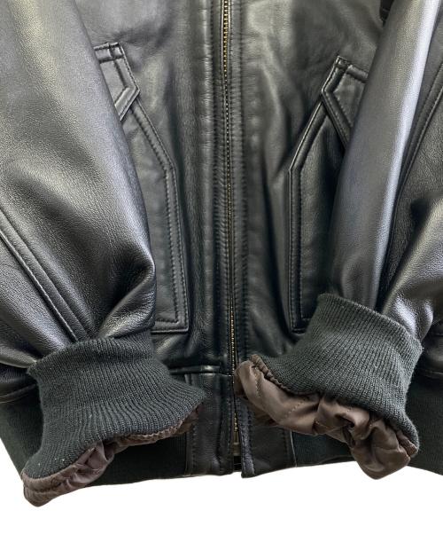 HOUSTON（ヒューストン）HOUSTON (ヒューストン) SHEEP LEATHER CWU45P FLIGHT JACKET ブラック サイズ:XLの古着・服飾アイテム