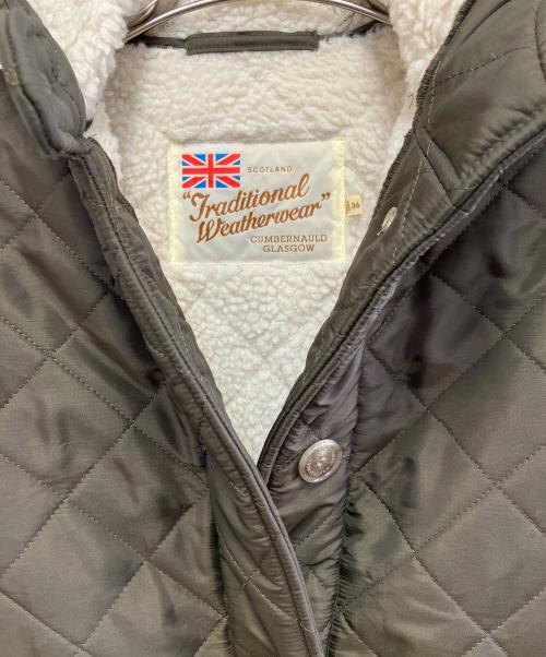 Traditional Weatherwear（トラディショナルウェザーウェア）Traditional Weatherwear (トラディショナルウェザーウェア) キルティングコート カーキ サイズ:36の古着・服飾アイテム