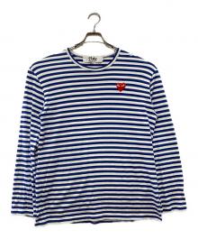 PLAY COMME des GARCONS（プレイコムデギャルソン）の古着「長袖カットソー」｜ホワイト×ブルー