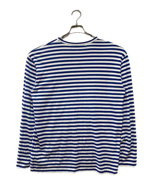 PLAY COMME des GARCONS（プレイコムデギャルソン）PLAY COMME des GARCONS (プレイコムデギャルソン) 長袖カットソー ホワイト×ブルー サイズ:XLの古着・服飾アイテム