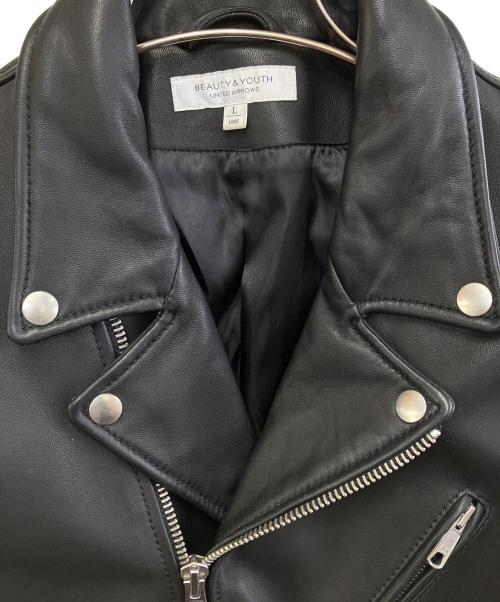 BEAUTY&YOUTH（ビューティーアンドユース）BEAUTY&YOUTH (ビューティーアンドユース) レザージャケット ブラック サイズ:Lの古着・服飾アイテム