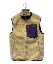 Patagonia（パタゴニア）の古着「フリースベスト」｜ベージュ×パープル