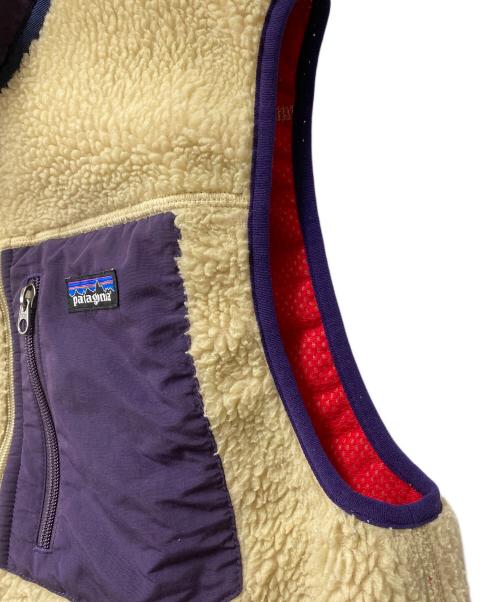 Patagonia（パタゴニア）Patagonia (パタゴニア) フリースベスト ベージュ×パープル サイズ:Mの古着・服飾アイテム