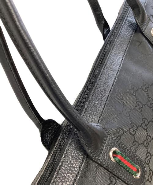 GUCCI（グッチ）GUCCI (グッチ) シェリーラインレザートートバッグ ブラックの古着・服飾アイテム