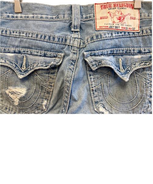 TRUE RELIGION（トゥルー レリジョン）TRUE RELIGION (トゥルー レリジョン) デニムパンツ インディゴ サイズ:ROW31 SEAT33の古着・服飾アイテム