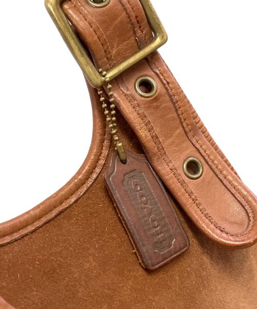 COACH（コーチ）COACH (コーチ) スエード切替ターンロックショルダーバッグ ブラウンの古着・服飾アイテム