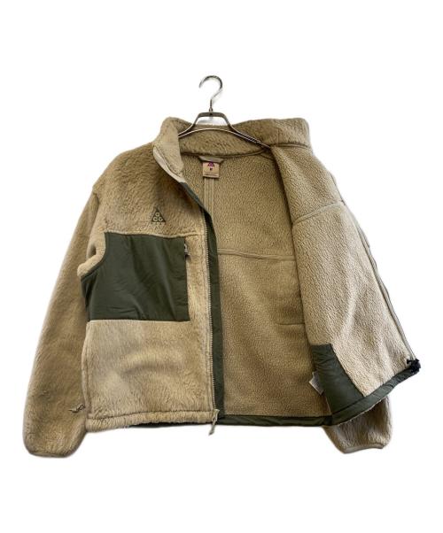 NIKE ACG（ナイキエーシージー）NIKE ACG (ナイキエーシージー) フリースジャケット ベージュ×グリーン サイズ:Mの古着・服飾アイテム