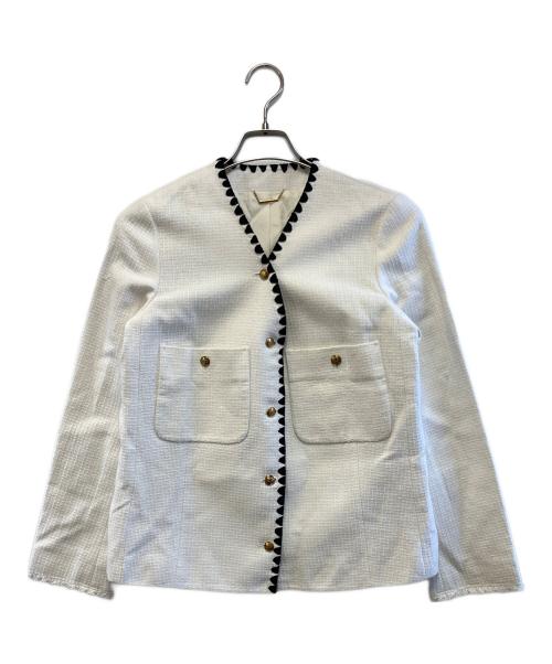 Plage（プラージュ）Plage (プラージュ) ノーカラージャケット アイボリー サイズ:36の古着・服飾アイテム