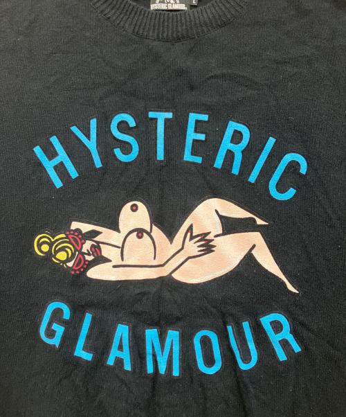 Hysteric Glamour（ヒステリックグラマー）Hysteric Glamour (ヒステリックグラマー) 薄手ニット ブラック サイズ:Lの古着・服飾アイテム