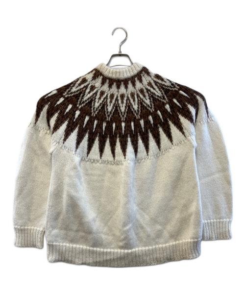 MARKAWARE（マーカウェア）MARKAWARE (マーカウェア) 厚手ニット ベージュ×ブラウン サイズ:2の古着・服飾アイテム