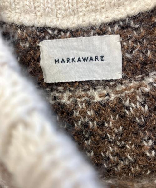 MARKAWARE（マーカウェア）MARKAWARE (マーカウェア) 厚手ニット ベージュ×ブラウン サイズ:2の古着・服飾アイテム