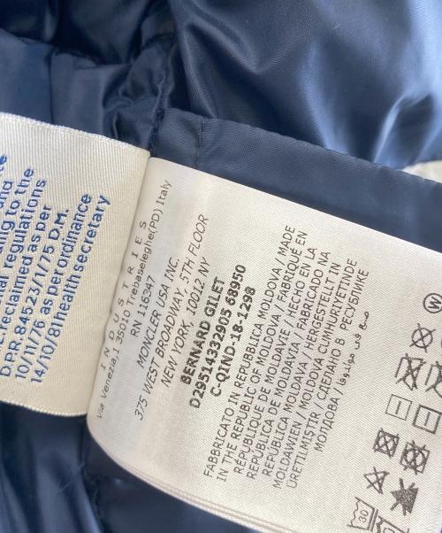 MONCLER（モンクレール）MONCLER (モンクレール) ダウンベスト ネイビー サイズ:3 anni 100㎝の古着・服飾アイテム