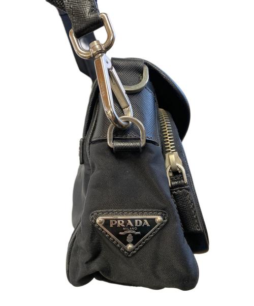 PRADA（プラダ）PRADA (プラダ) ナイロンショルダーバッグ ブラックの古着・服飾アイテム