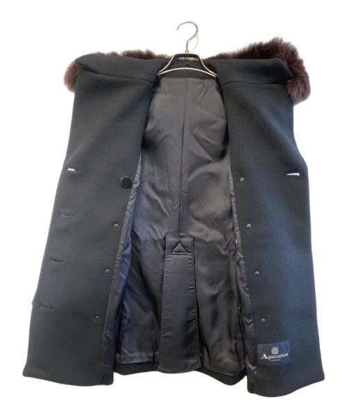 Aquascutum（アクアスキュータム）Aquascutum (アクアスキュータム) フォックスファーコート ブラック サイズ:7Fの古着・服飾アイテム