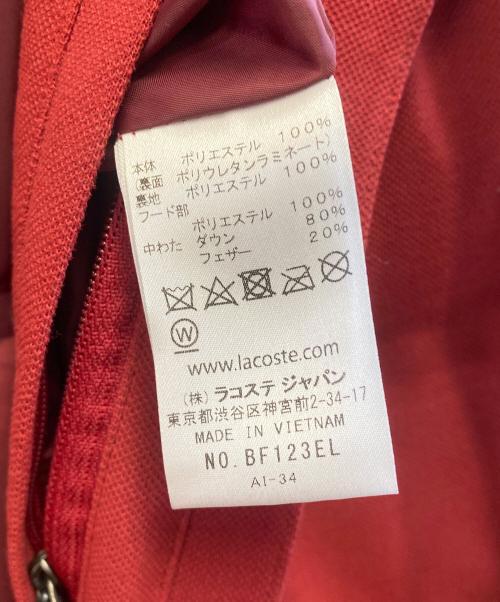 LACOSTE（ラコステ）LACOSTE (ラコステ) ダウンコート レッド サイズ:36の古着・服飾アイテム