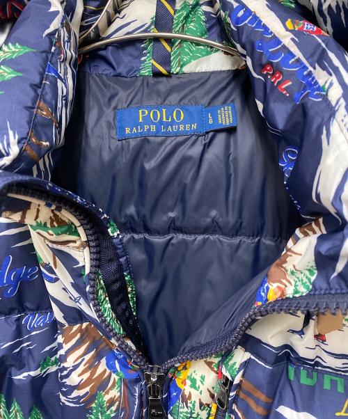 POLO RALPH LAUREN（ポロ・ラルフローレン）POLO RALPH LAUREN (ポロ・ラルフローレン) ダウンジャケット ネイビー×マルチカラー サイズ:Lの古着・服飾アイテム