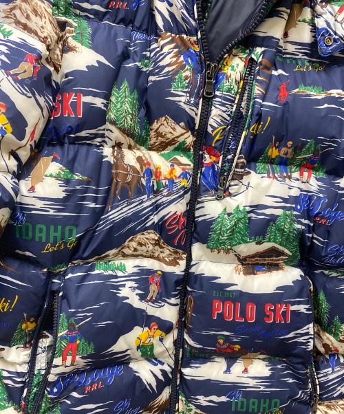 POLO RALPH LAUREN（ポロ・ラルフローレン）POLO RALPH LAUREN (ポロ・ラルフローレン) ダウンジャケット ネイビー×マルチカラー サイズ:Lの古着・服飾アイテム