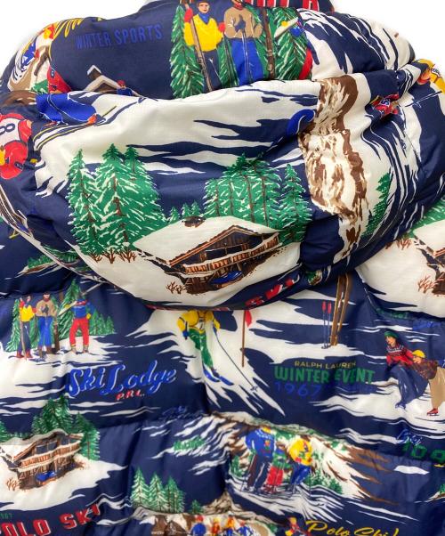 POLO RALPH LAUREN（ポロ・ラルフローレン）POLO RALPH LAUREN (ポロ・ラルフローレン) ダウンジャケット ネイビー×マルチカラー サイズ:Lの古着・服飾アイテム