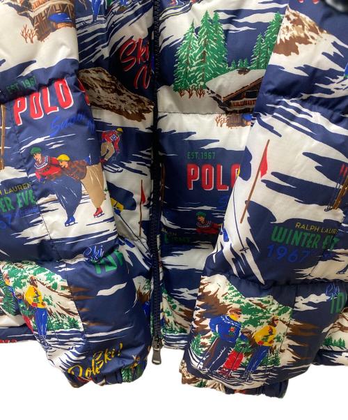 POLO RALPH LAUREN（ポロ・ラルフローレン）POLO RALPH LAUREN (ポロ・ラルフローレン) ダウンジャケット ネイビー×マルチカラー サイズ:Lの古着・服飾アイテム