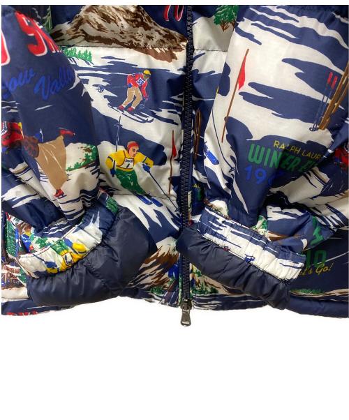 POLO RALPH LAUREN（ポロ・ラルフローレン）POLO RALPH LAUREN (ポロ・ラルフローレン) ダウンジャケット ネイビー×マルチカラー サイズ:Lの古着・服飾アイテム