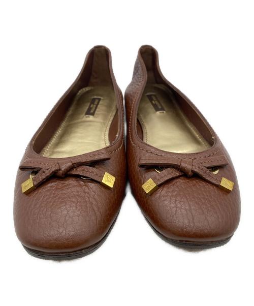 LOUIS VUITTON（ルイ ヴィトン）LOUIS VUITTON (ルイ ヴィトン) フラットパンプス ブラウン サイズ:38の古着・服飾アイテム