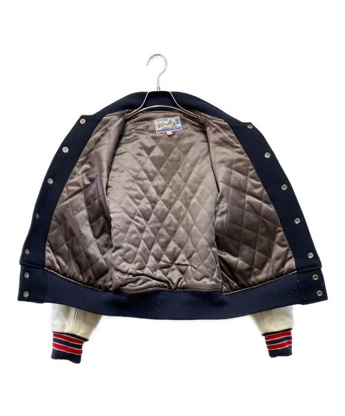 whitesville（ホワイツビル）whitesville (ホワイツビル) スタジャン ネイビー×ホワイト サイズ:36の古着・服飾アイテム