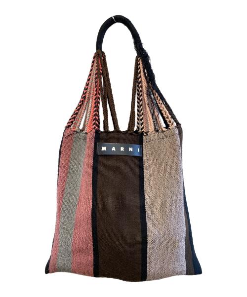 MARNI（マルニ）MARNI (マルニ) ハンモックトートバッグ ブラウン×ピンクの古着・服飾アイテム