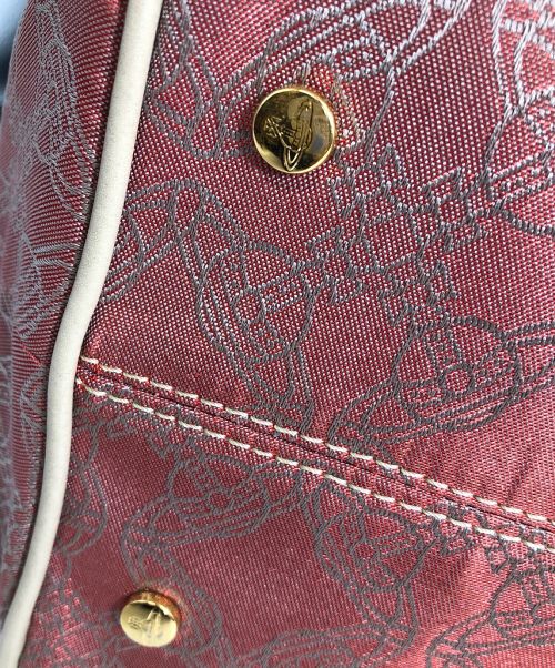 Vivienne Westwood（ヴィヴィアンウエストウッド）Vivienne Westwood (ヴィヴィアンウエストウッド) オーブ柄ハンドバッグ レッドの古着・服飾アイテム
