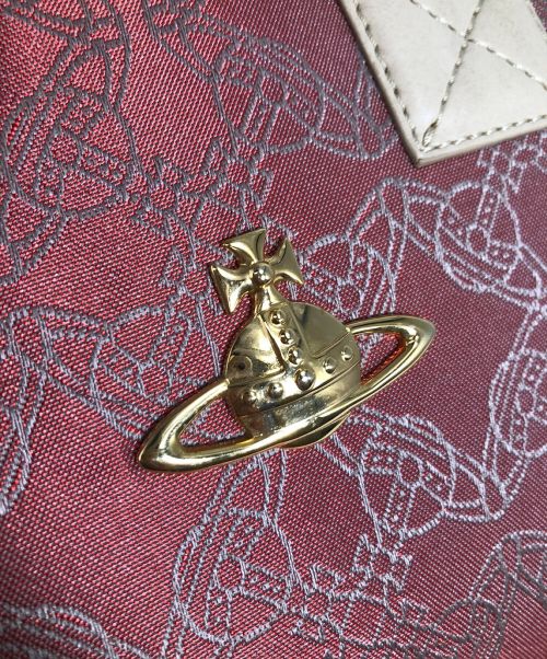 Vivienne Westwood（ヴィヴィアンウエストウッド）Vivienne Westwood (ヴィヴィアンウエストウッド) オーブ柄ハンドバッグ レッドの古着・服飾アイテム