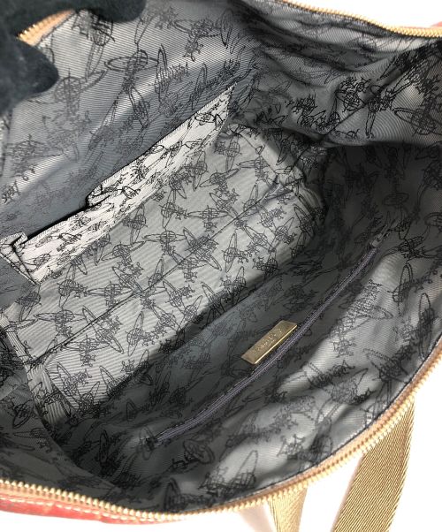 Vivienne Westwood（ヴィヴィアンウエストウッド）Vivienne Westwood (ヴィヴィアンウエストウッド) オーブ柄ハンドバッグ レッドの古着・服飾アイテム