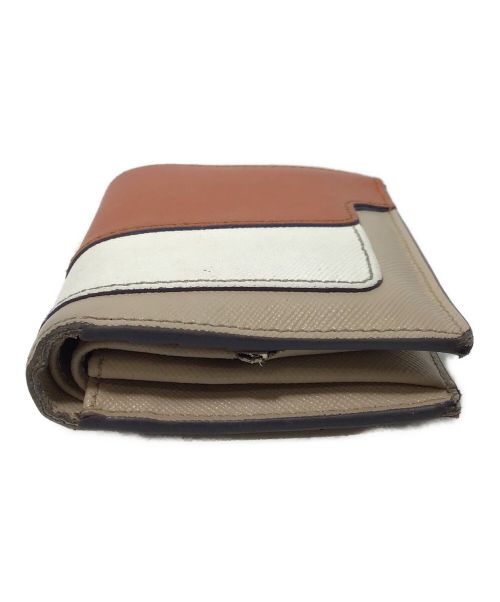 MARNI（マルニ）MARNI (マルニ) 2つ折り財布 ベージュ×ブラウンの古着・服飾アイテム