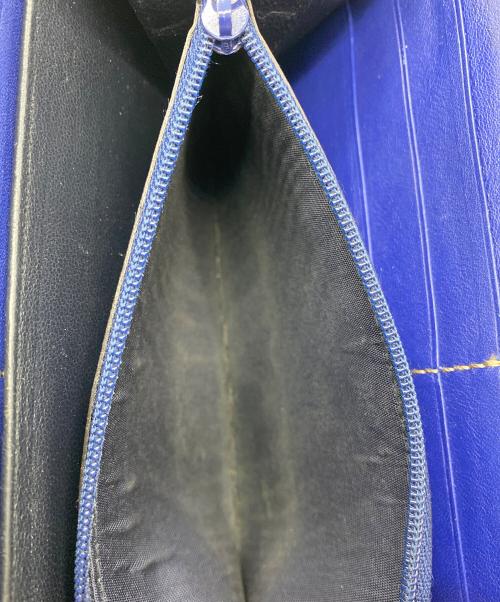 GUCCI（グッチ）GUCCI (グッチ) ラウンドファスナー長財布 グレー×ブルーの古着・服飾アイテム