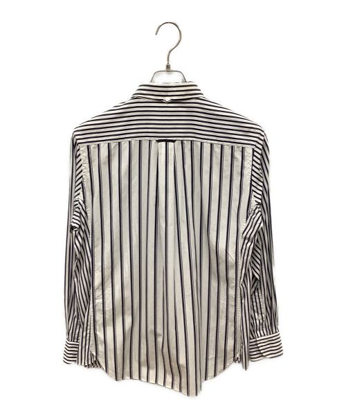 salvy;（サヴィー）salvy; (サヴィー) GROSEGRAIN STRIPE SHIRT ネイビー×ホワイト サイズ:SIZE 2の古着・服飾アイテム