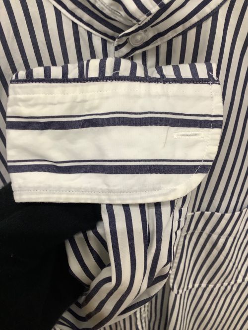 salvy;（サヴィー）salvy; (サヴィー) GROSEGRAIN STRIPE SHIRT ネイビー×ホワイト サイズ:SIZE 2の古着・服飾アイテム