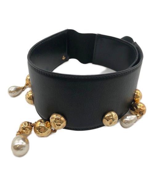 FENDI（フェンディ）FENDI (フェンディ) レザーワイドベルト ブラック サイズ:65/26の古着・服飾アイテム