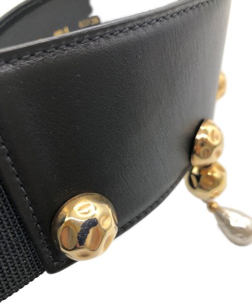 FENDI（フェンディ）FENDI (フェンディ) レザーワイドベルト ブラック サイズ:65/26の古着・服飾アイテム