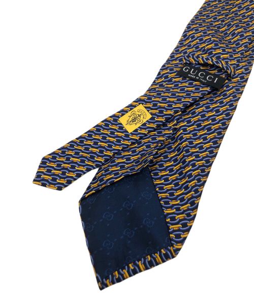 GUCCI（グッチ）GUCCI (グッチ) シルクネクタイ オレンジ×ブルー サイズ:-の古着・服飾アイテム