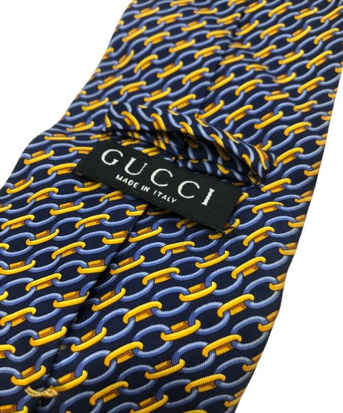 GUCCI（グッチ）GUCCI (グッチ) シルクネクタイ オレンジ×ブルー サイズ:-の古着・服飾アイテム