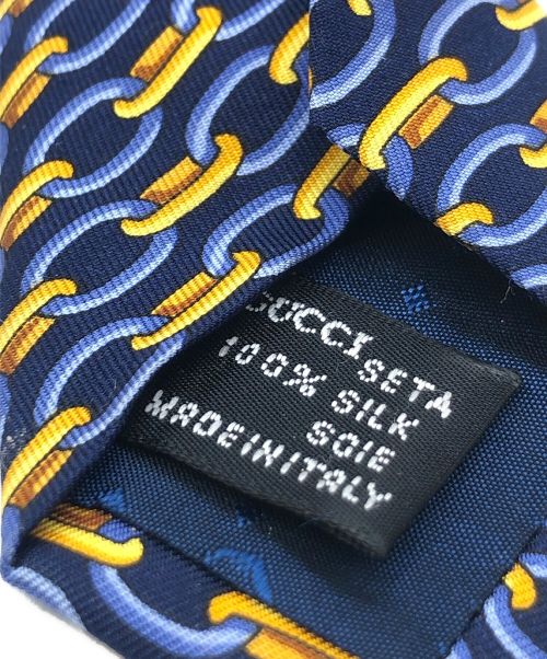 GUCCI（グッチ）GUCCI (グッチ) シルクネクタイ オレンジ×ブルー サイズ:-の古着・服飾アイテム