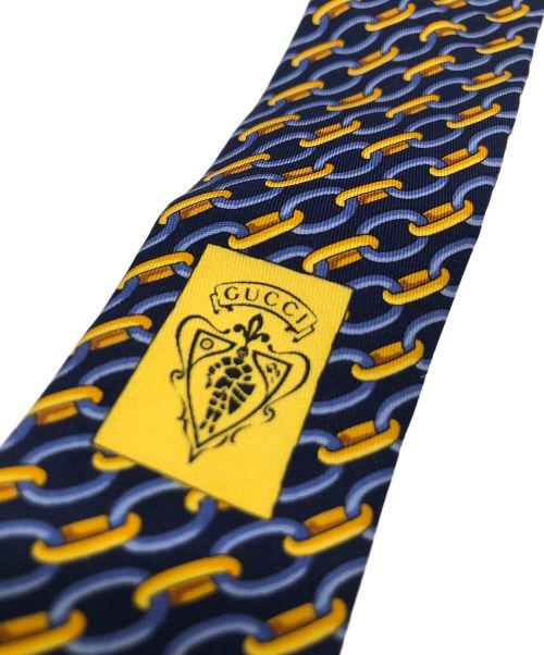 GUCCI（グッチ）GUCCI (グッチ) シルクネクタイ オレンジ×ブルー サイズ:-の古着・服飾アイテム