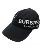 BURBERRY LONDONバーバリーロンドン）の古着「ホースフェリープリントキャップ」｜ブラック×ホワイト
